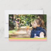 Crayon Kinder 2e verjaardag roze foto Bedankkaart (Achterkant)