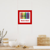 Crayon Kinder Room Red Crayons Poster Sjabloon (Keuken)
