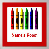 Crayon Kinder Room Red Crayons Poster Sjabloon (Voorkant)