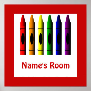 Crayon Kinder Room Red Crayons Poster Sjabloon