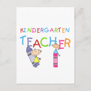 Crayon Kindergarten Teacher Tshirts en Gifts Briefkaart