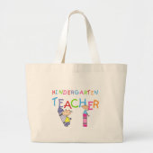 Crayon Kindergarten Teacher Tshirts en Gifts Grote Tote Bag (Voorkant)