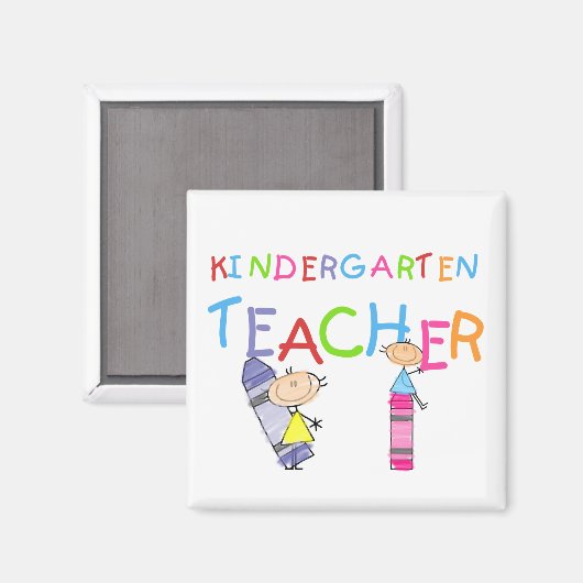 Crayon Kindergarten Teacher Tshirts en Gifts Magneet (Voorkant / Achterkant)