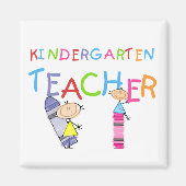 Crayon Kindergarten Teacher Tshirts en Gifts Magneet (Voorkant)