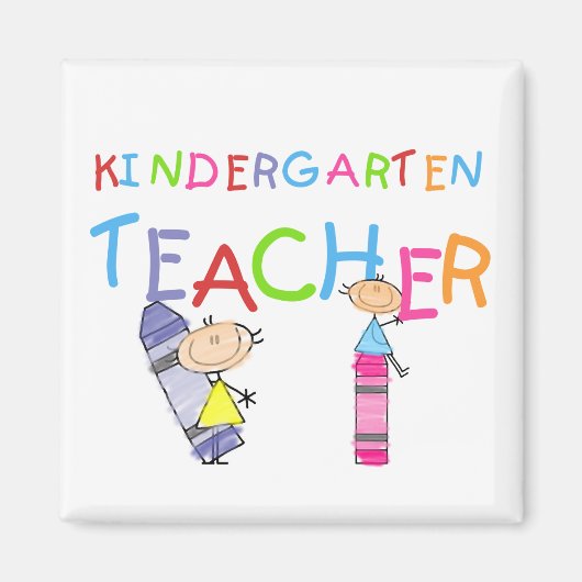 Crayon Kindergarten Teacher Tshirts en Gifts Magneet (Voorkant)