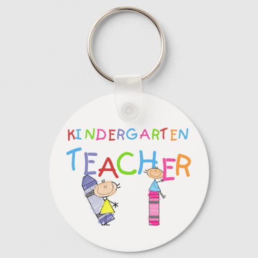 Crayon Kindergarten Teacher Tshirts en Gifts Sleutelhanger (Voorkant)