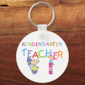 Crayon Kindergarten Teacher Tshirts en Gifts Sleutelhanger (Voorkant)