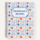 Crayon Kitchen Doodle Retro Cooking Pattern Recipe Notitieboek (Voorkant)