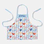 Crayon Kitchen Doodle Retro Cooking Pattern Schort (Voorkant)