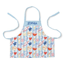 Crayon Kitchen Doodle Retro Cooking Pattern