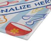 Crayon Kitchen Doodle Retro Cooking Pattern Snijplank (Hoek)