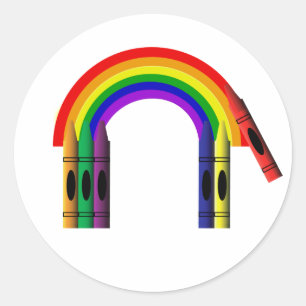 Crayon Kleur een regenboog Sticker