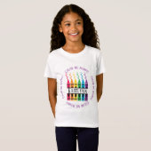 Crayon Kleur Me Gelukkige Naam Ontwerp Douanekind T-shirt (Voorkant volledig)