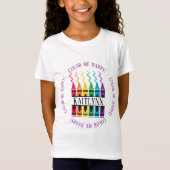 Crayon Kleur Me Gelukkige Naam Ontwerp Douanekind T-shirt (Voorkant)