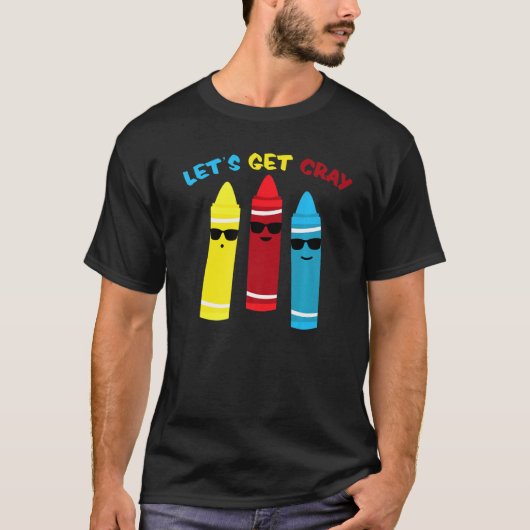 Crayon Kleuren Kind Kunst Grappig Laten Krijgen T-shirt (Voorkant)