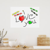 Crayon Love Poster (Keuken)