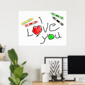 Crayon Love Poster (Thuiskantoor)