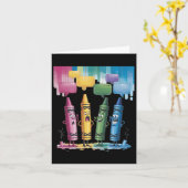 Crayon Mood Kleur Crayons Schattige Vrijdag Teache Kaart (Gele Bloem)