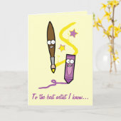 Crayon & Paintbrush Mother's Day Kaart (Gele Bloem)