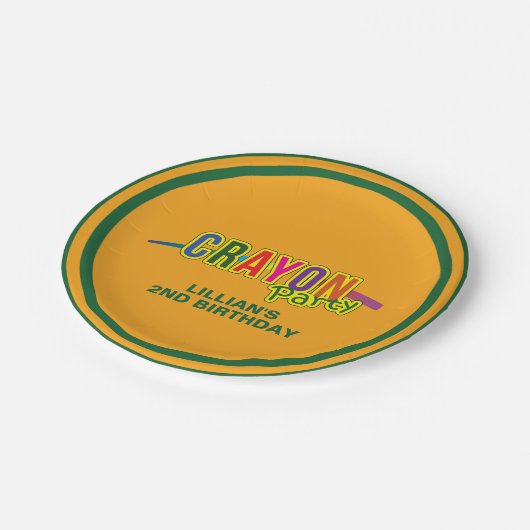 Crayon Party Papieren Bordje (Gekanteld)