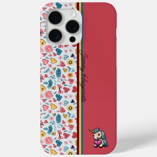 Crayon Pastel Hart & bloemen Case-Mate iPhone Case (Achterkant)