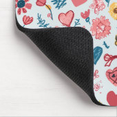 Crayon Pastel Hart & bloemen Muismat (Hoek)