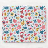 Crayon Pastel Hart & bloemen Muismat (Voorkant)