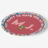 Crayon Pastel Hart & bloemen Papieren Bordje (Gekanteld)