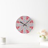 Crayon Pastel Hart & bloemen Ronde Klok (Huis)
