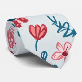 Crayon Pastel Hart & bloemen Stropdas (Opgerold)