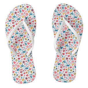 Crayon Pastel Hart & bloemen Teenslippers