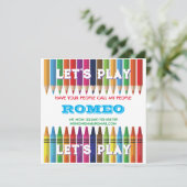 Crayon Playdate Invitation Kaart (Staand voorkant)