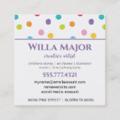 Crayon Polka Dots Artsy Creative Vierkante Visitekaartje (Voorkant)