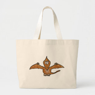 Crayon Pterodactyl Dinosaur Collectie Grote Tote Bag