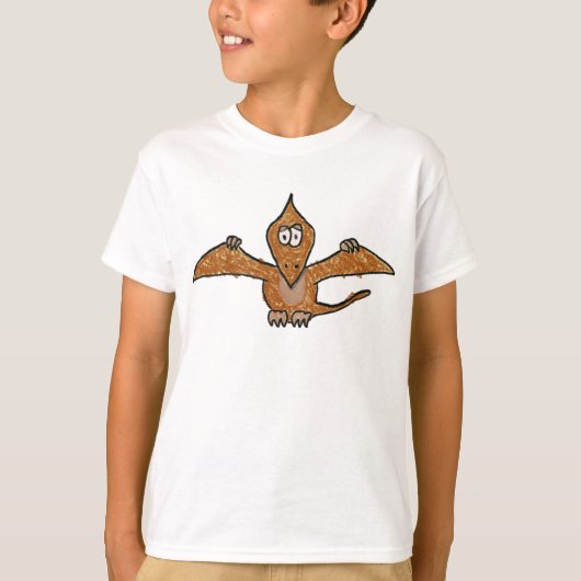 Crayon Pterodactyl Dinosaur Collectie T-shirt (Voorkant)