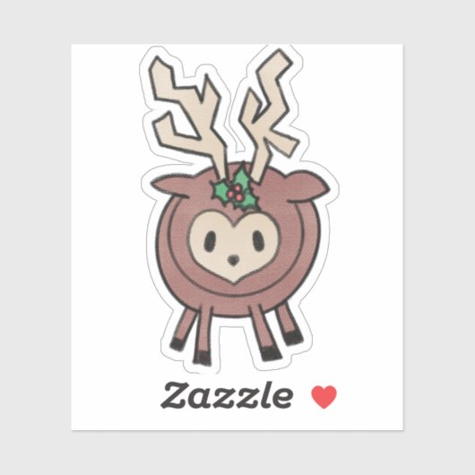 Crayon Reindeer Sticker (Vel)