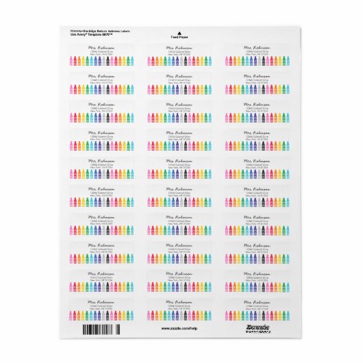 Crayon Return Address Labels (Full Sheet)