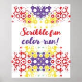 Crayon Scribble Geographic Pattern Quote Poster (Voorkant)