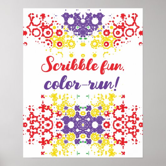 Crayon Scribble Geographic Pattern Quote Poster (Voorkant)