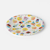 Crayon Sesame Pals Party Patroon Papieren Bordje (Gekanteld)