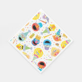 Crayon Sesame Pals Party Patroon Servet (Hoek)