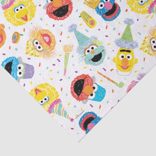 Crayon Sesame Pals Party Patroon Tissuepapier (Detail)