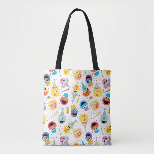 Crayon Sesame Pals Party Pattern Tote Bag (Voorkant)