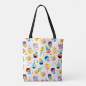 Crayon Sesame Pals Party Pattern Tote Bag (Achterkant)