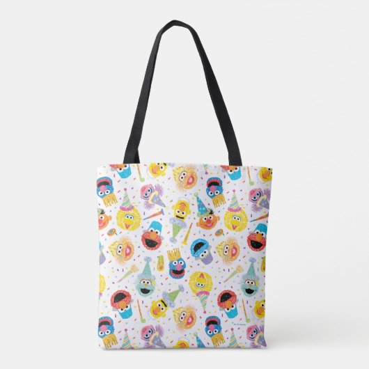 Crayon Sesame Pals Party Pattern Tote Bag (Achterkant)