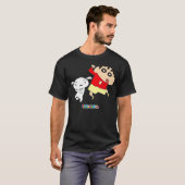 Crayon Shin-chan danst Shin-chan en Shiro T-shirt (Voorkant volledig)