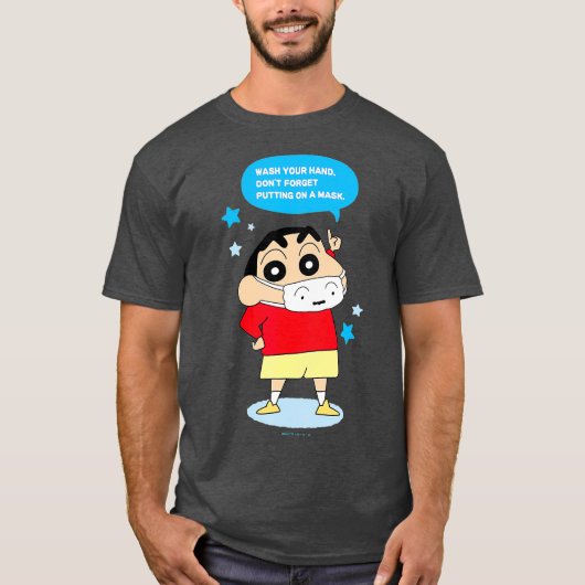 Crayon Shin-chan DONT VERGETEN OP EEN MASKJE T-shirt (Voorkant)