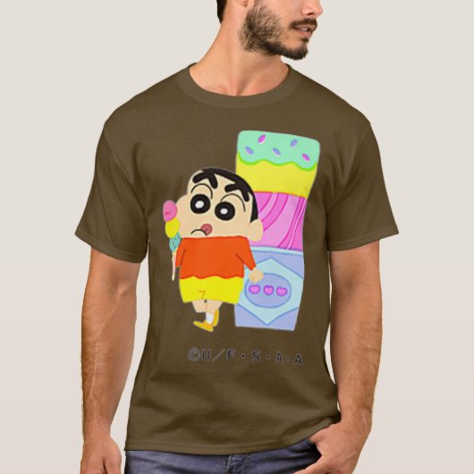 Crayon Shin-chan FUN STUDIE A tot Z I een T-shirt (Voorkant)