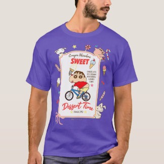 Crayon Shin-chan Shin-chan en fietsendessert T-shirt