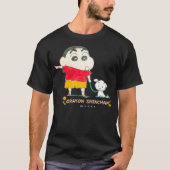 Crayon Shin-chan Shin-chan en Shiro T-shirt (Voorkant)